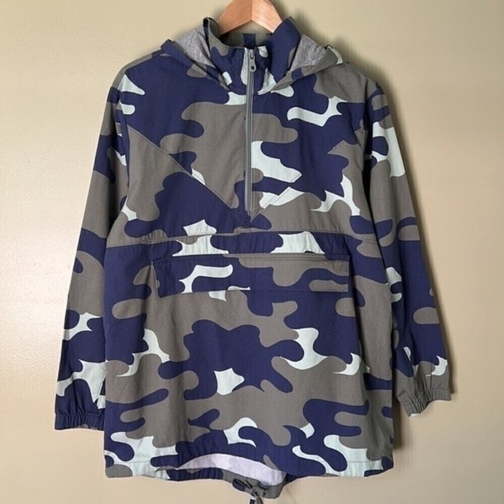 NWOT Aerie Offline Oversized Camo Windbreaker Lightweight Quarter Zip Jacket